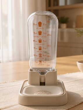 Pet Life Automatic Water Dispenser in Clear and Beige